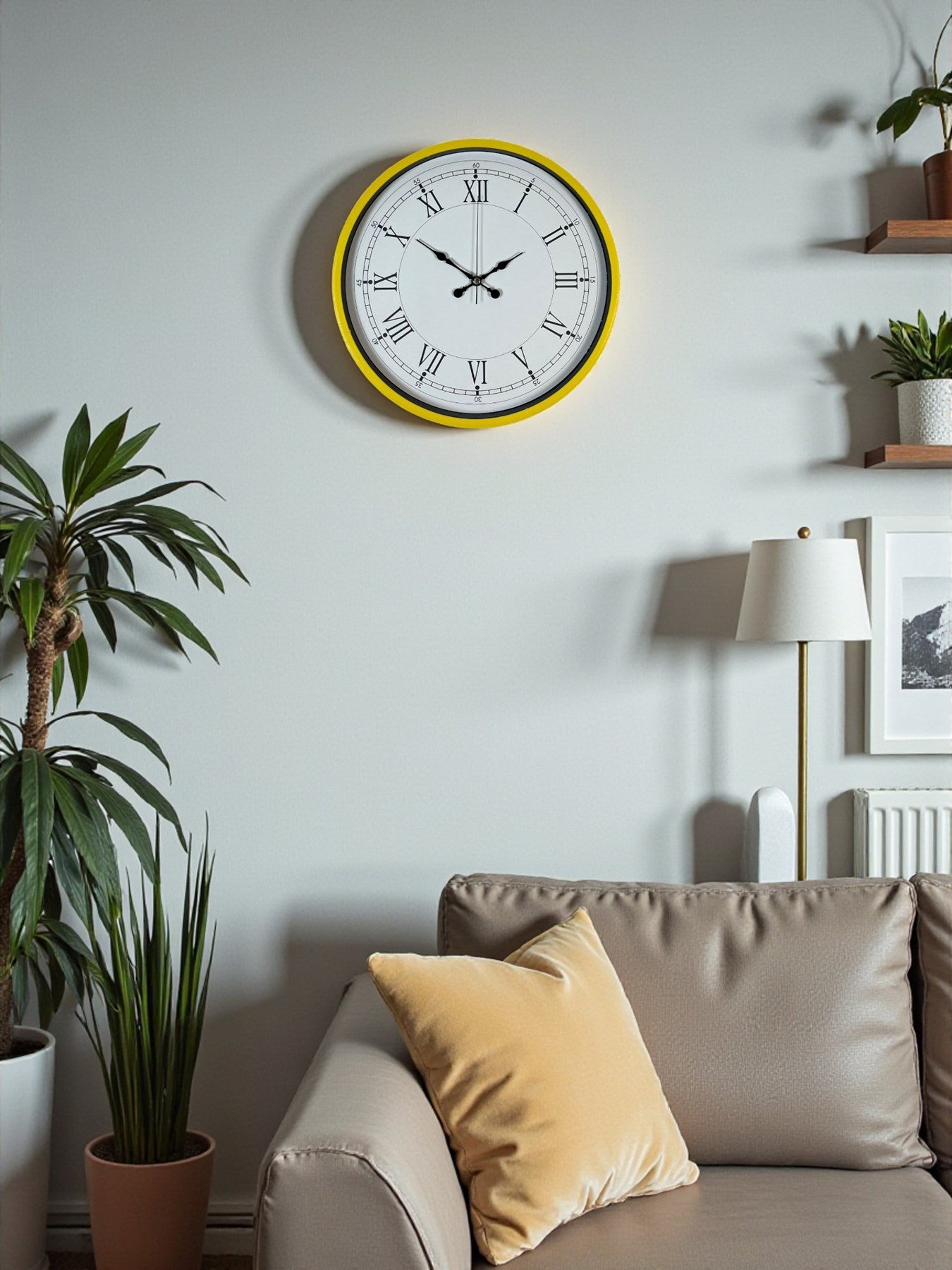 Zentime 36 Cm Sarý Dekoratif Duvar Saati