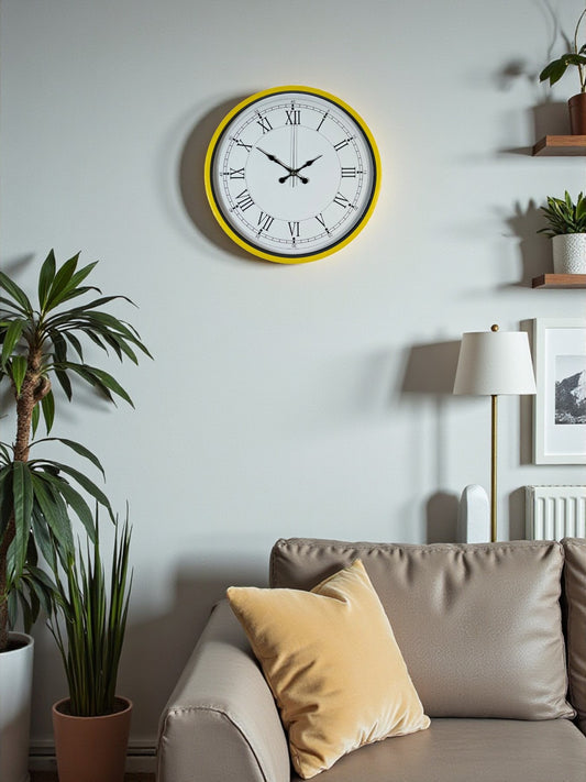 Zentime 36 Cm Sarý Dekoratif Duvar Saati