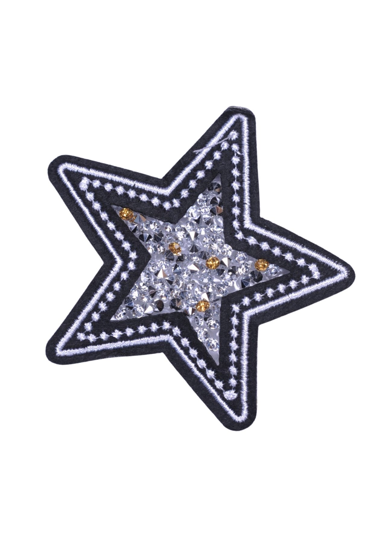 Aplike Ütü Ýle Yapýþan Taþlý Yýldýz Arma 5 cm