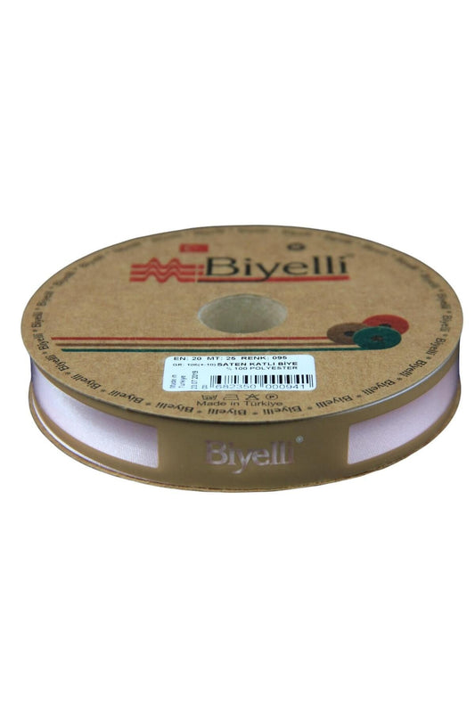 Biye Saten Katlý 095 Açýk Pembe 2 cm 25 Metre %100 Polyester