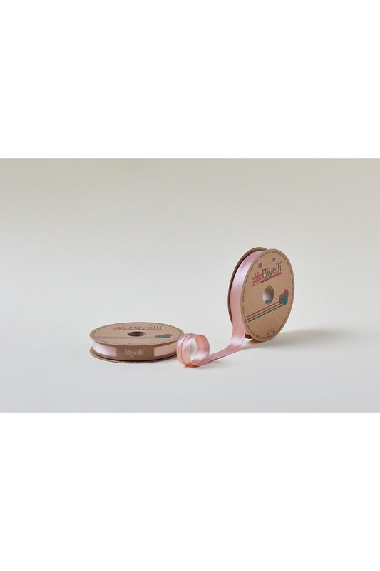 Biye Saten Katlý 097 Pudra 2 cm 25 Metre %100 Polyester