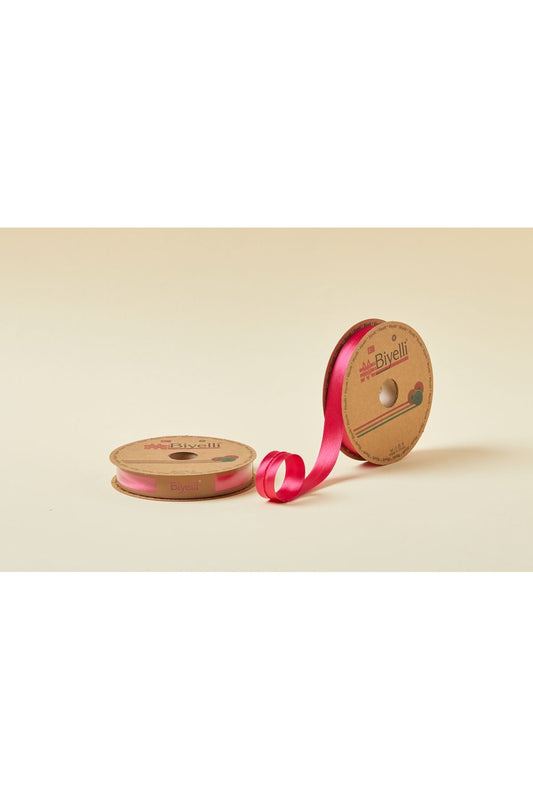 Biye Saten Katlý 008 Fuþya 2 cm 25 Metre %100 Polyester