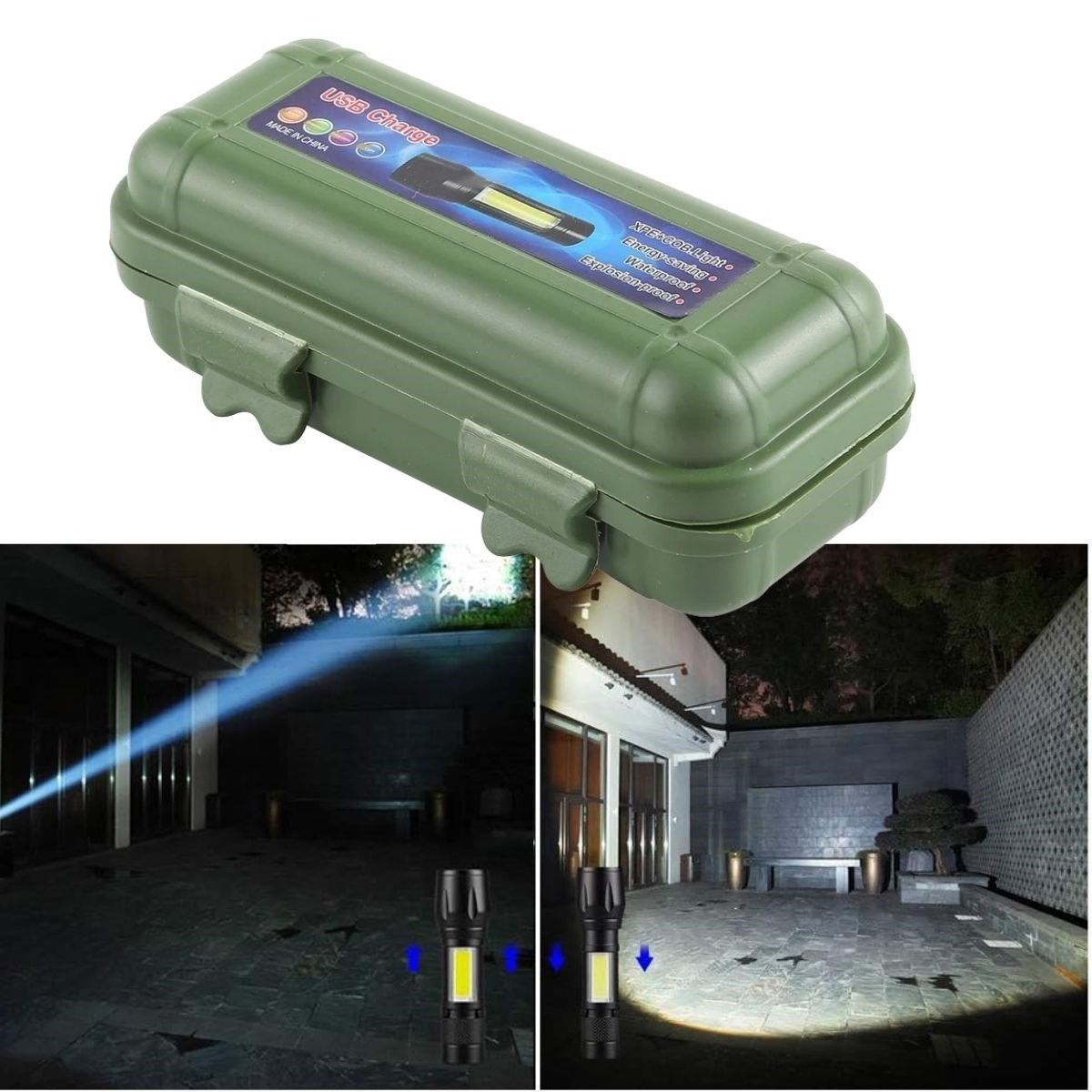 BUFFER® Kutulu Mini El Feneri – Taþýnabilir LED Kamp ve Acil Durum El Lambasý Plastik Gövde