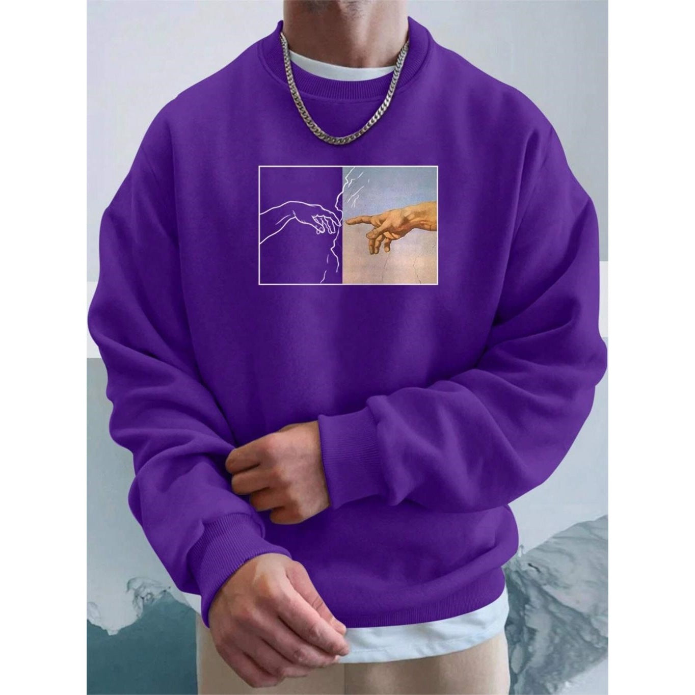 UnisexSweatshirt – Street Style, Handbedruckt, Lässig