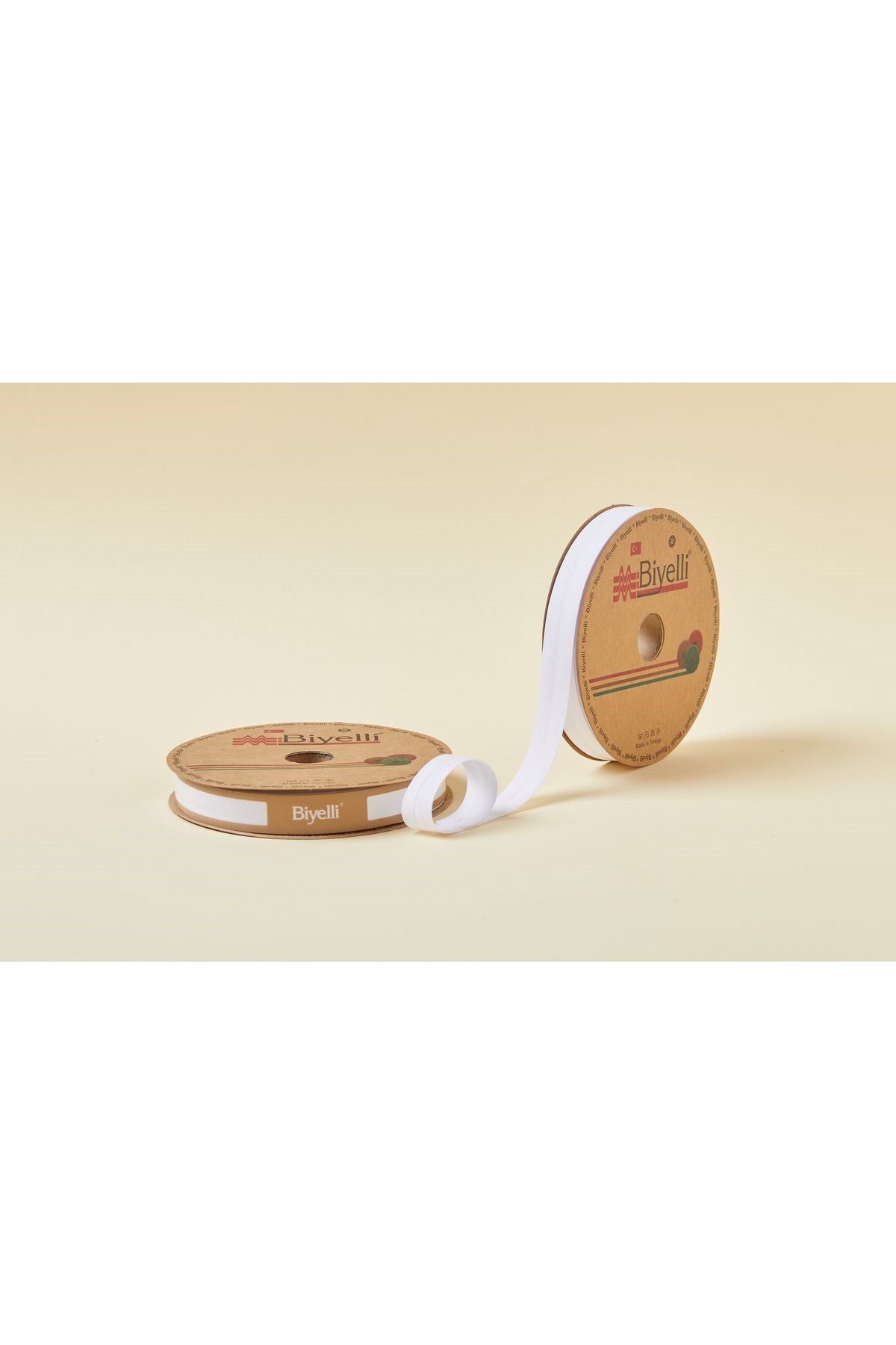 Biye Koton Katlý D01 Beyaz 2 cm 25 Metre %65 Koton %35 Polyester