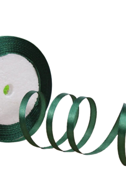 Saten Kurdele 2 cm 10 Metre Koyu Yeþil