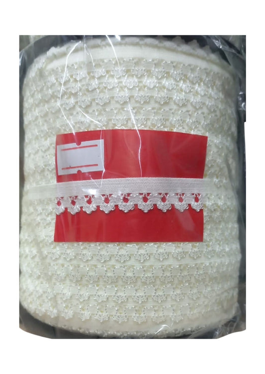 Çamaþýr Lastiði Dantelli 1 cm 1 Metre Ekru