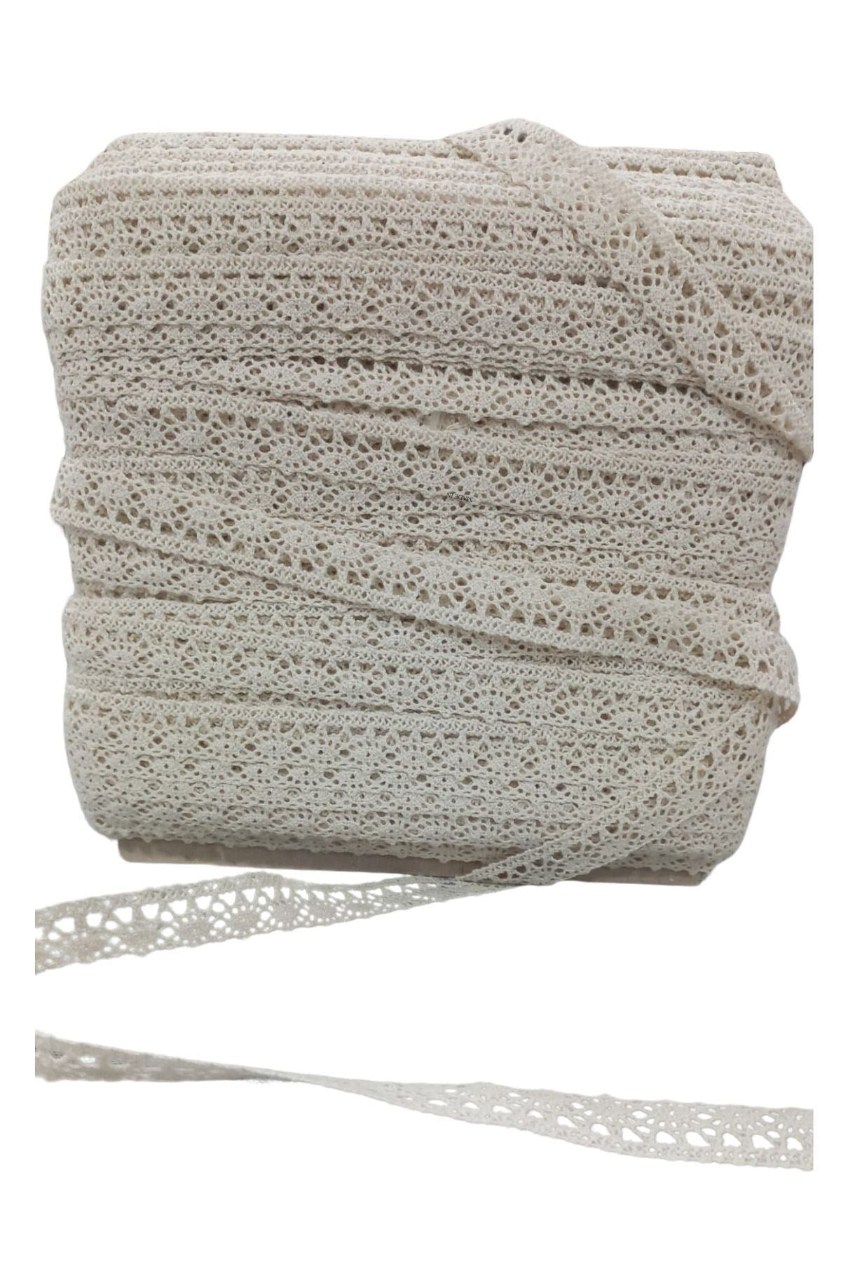 Kopanaki Dantel en 1 cm Göz Model Krem 5 Metre