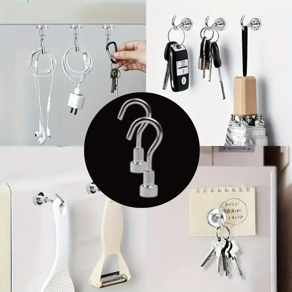 BUFFER® Güçlü Manyetik Mutfak,Banyolar Ýçin Çok Amaçlý 2'li Magnet Aský