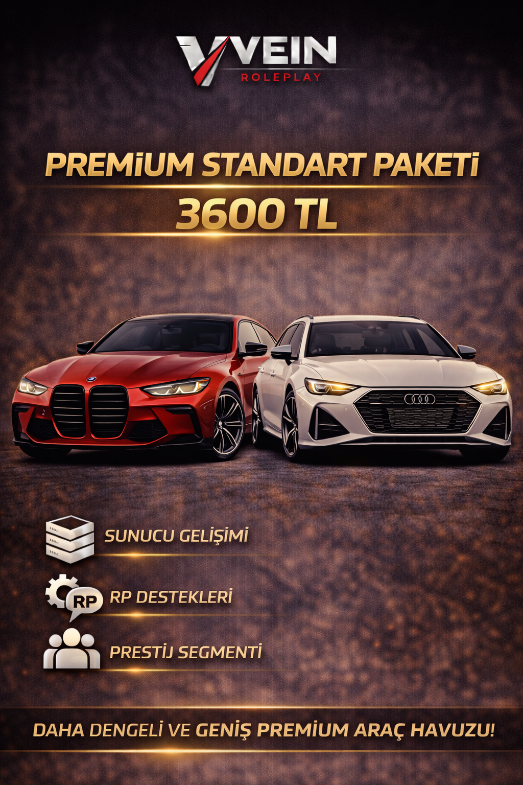 🖤 Premium Cars Donate — Destek Paketleri