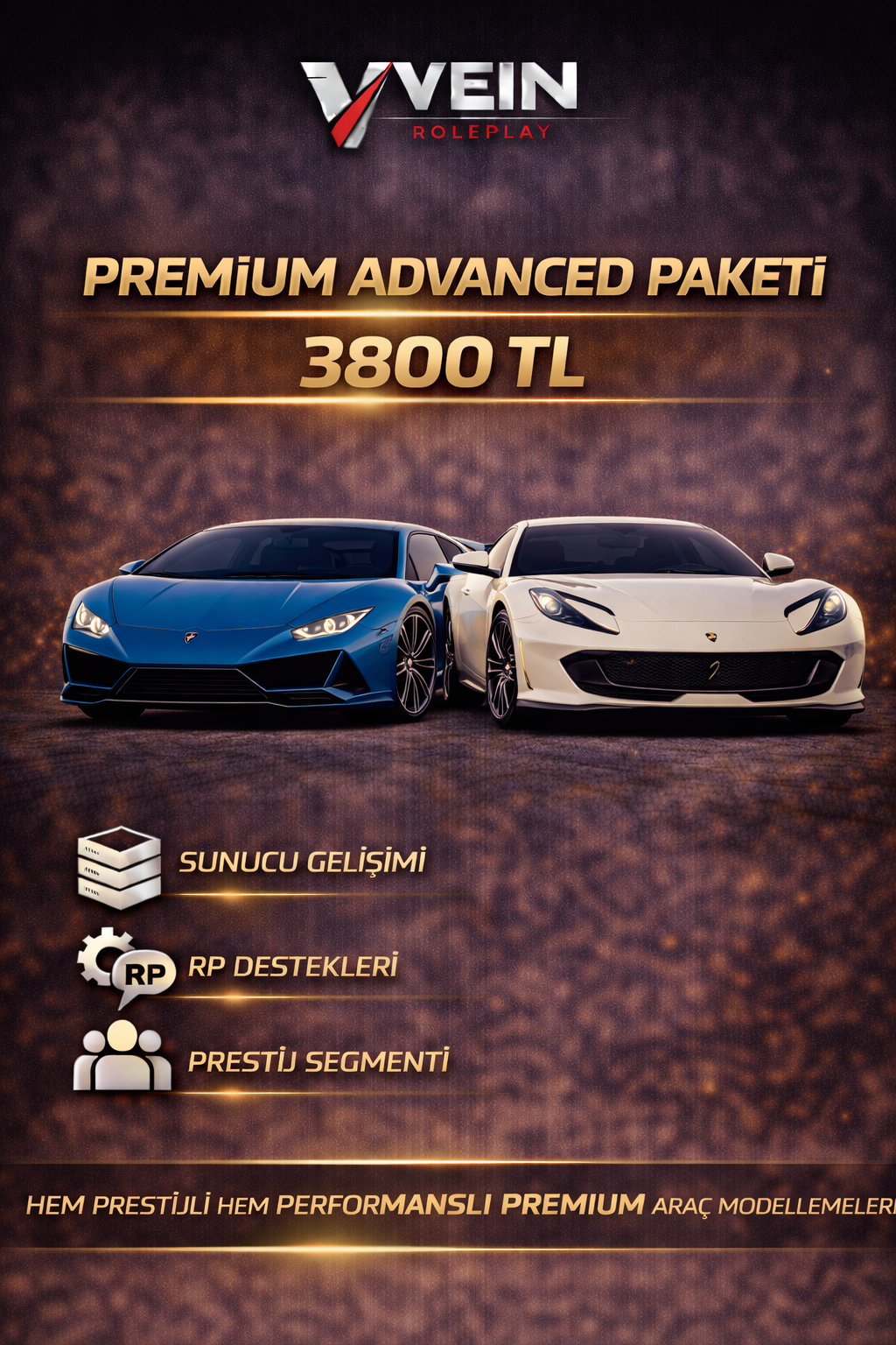 🖤 Premium Cars Donate — Destek Paketleri