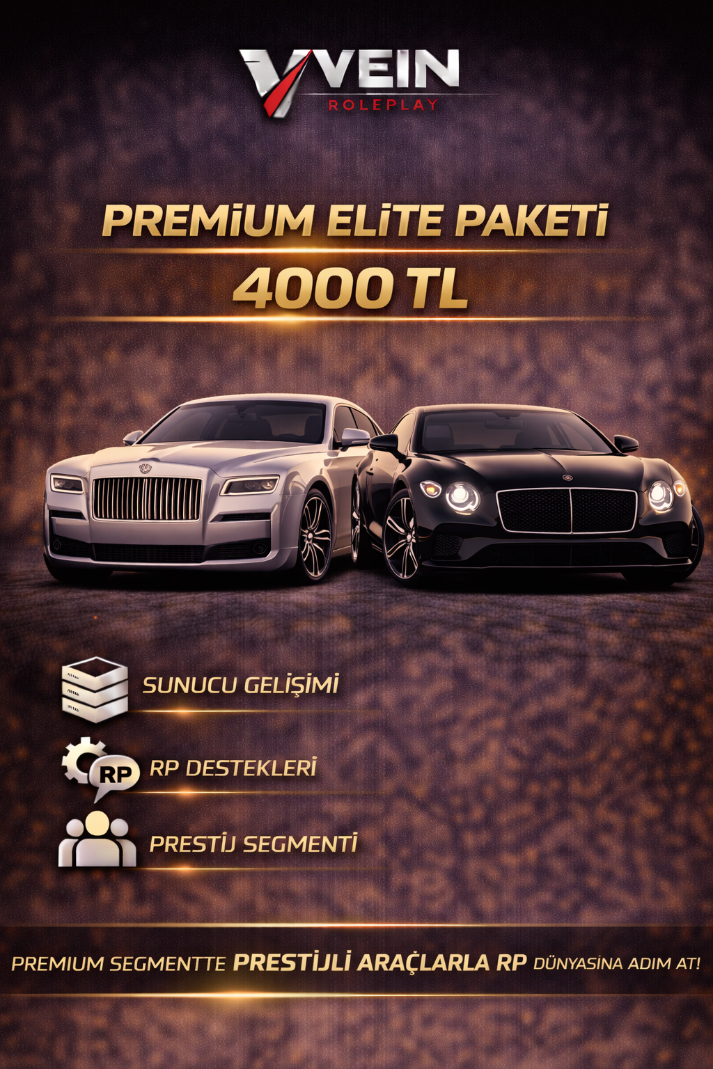 🖤 Premium Cars Donate — Destek Paketleri