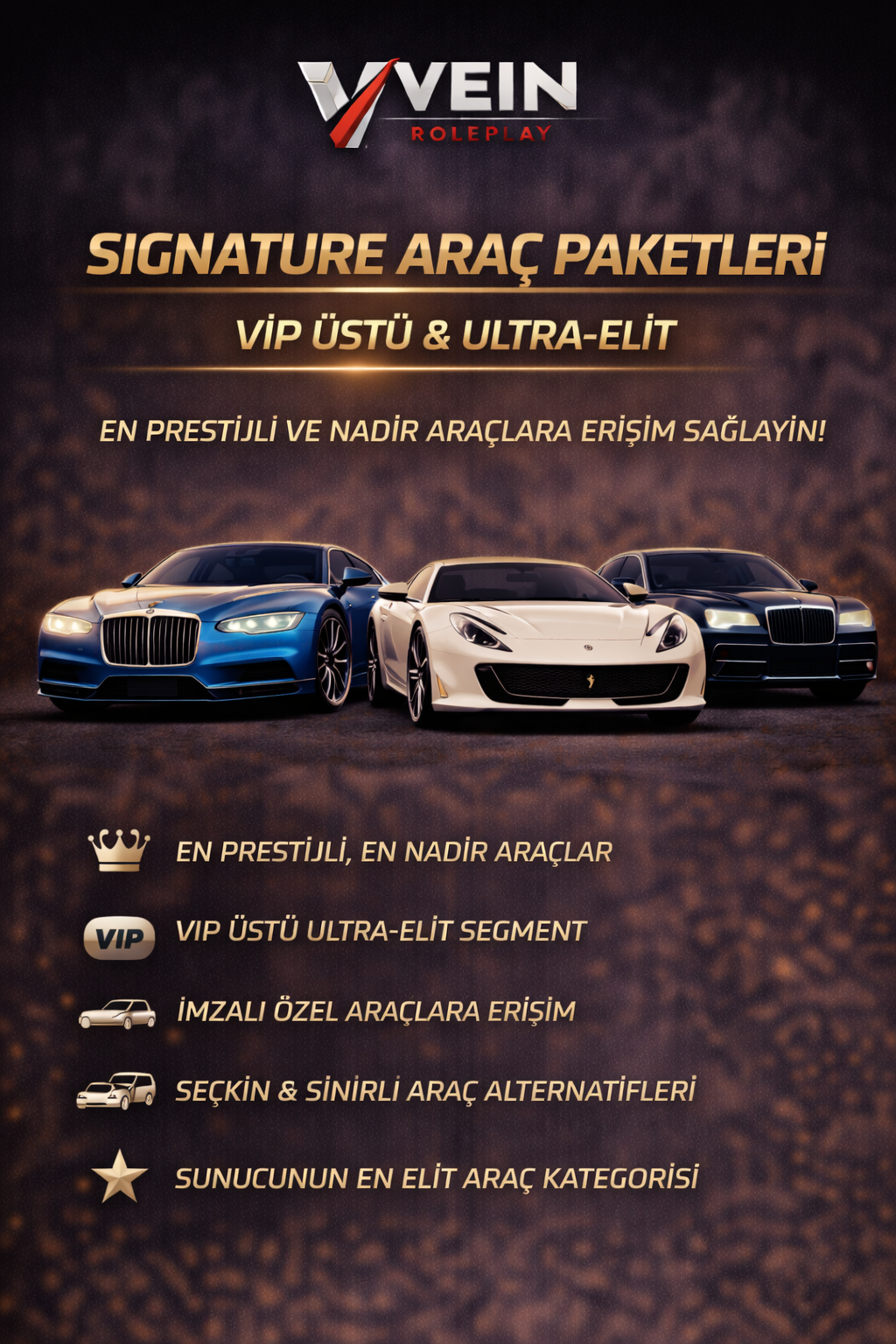 🖤 Signature Cars Donate — İmzalı Araç Paketleri