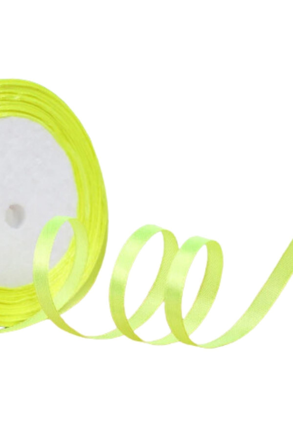 Saten Kurdele 1 cm 10 Metre Açýk Sarý