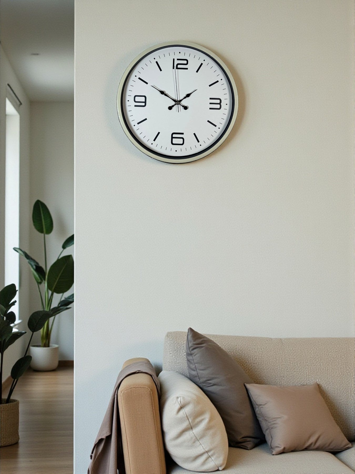 Zentime 36 Cm Krem Dekoratif Duvar Saati