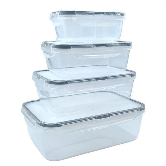 BUFFER® 4lü Ýç Ýçe Sýzdýrmaz Contalý Kilitli Kapaklý Plastik Erzak Saklama Kaplarý LC315