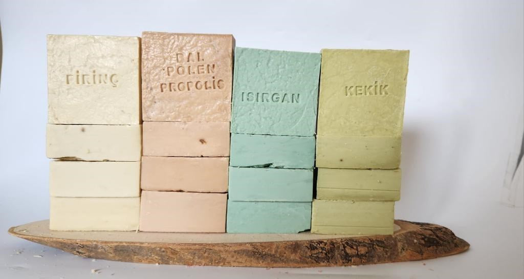 Doðal Üretim Sabunu Karýþýk (Pirinç-Bal Polen Propolis- Isýrgan-Kekik)16'lý Set