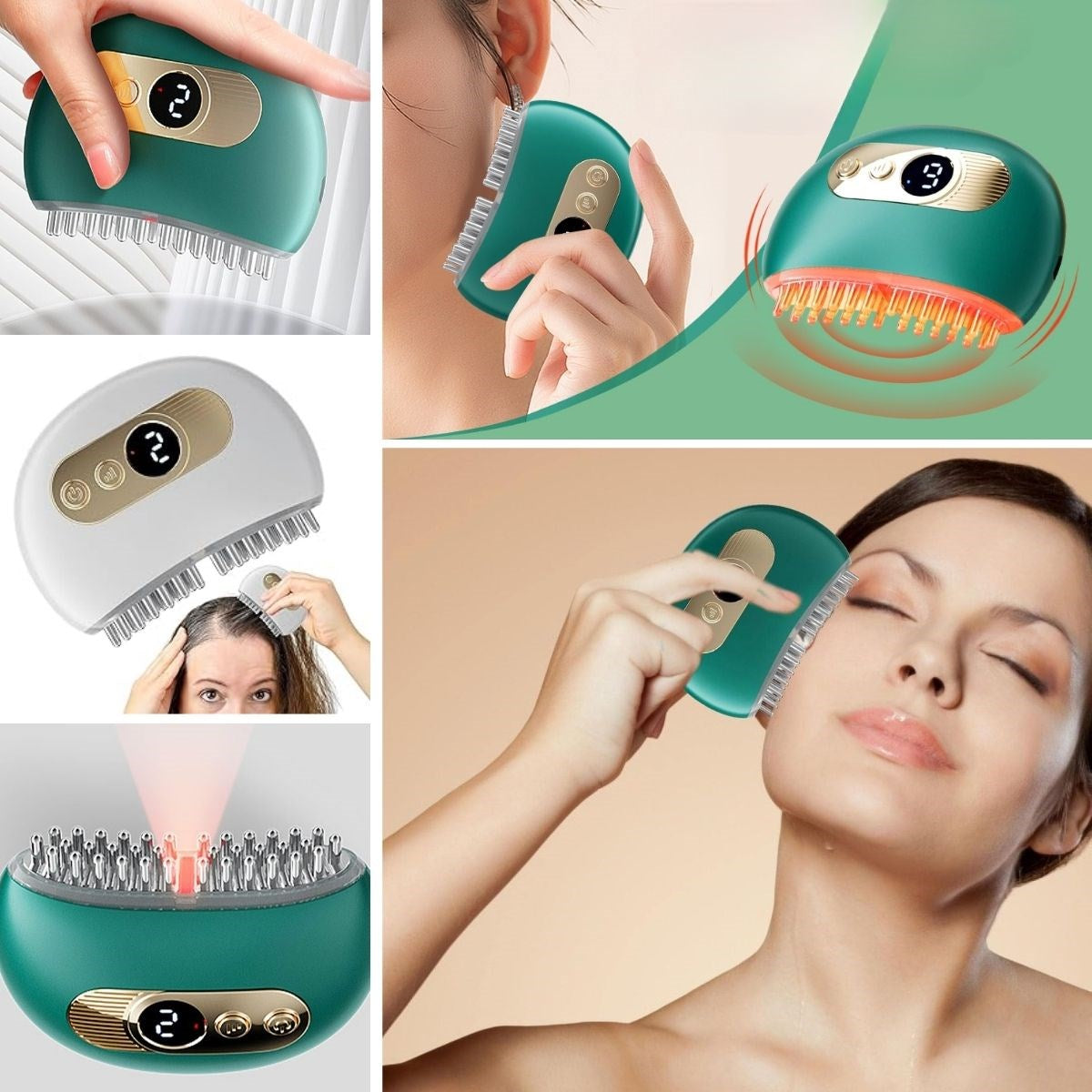 BUFFER® 1 Adet Akýllý Elektrik Akýmlý EMS Titreþimli Masaj Taraðý Kademeli Yüz Masaj Aleti Aparatý