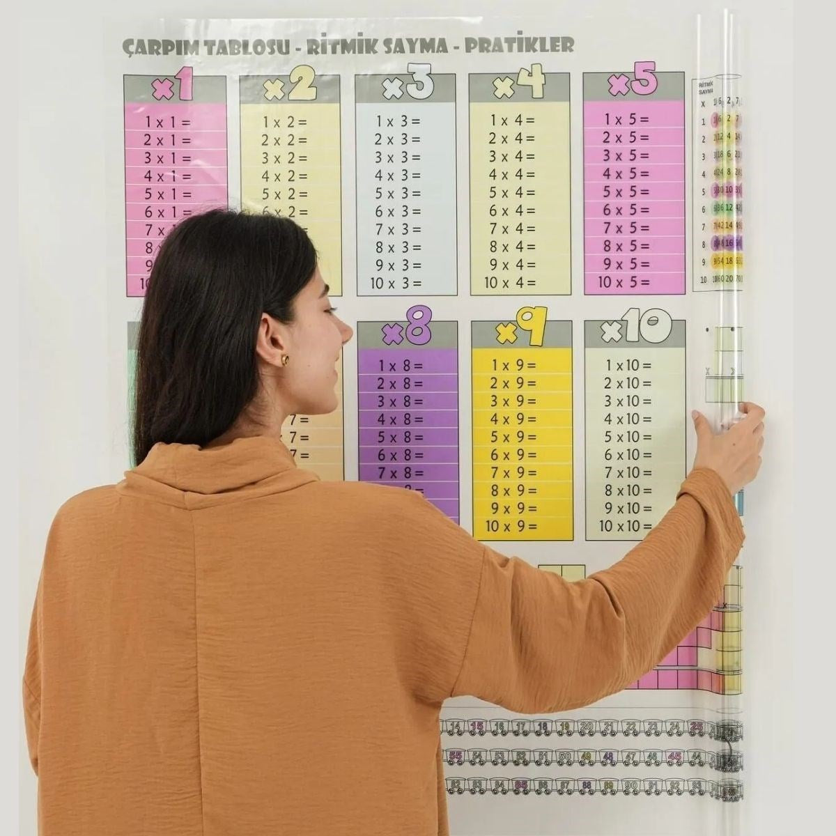 BUFFER® 70x70cm Statik Ýz Býrakmaz Kaðýt Renkli Çarpým Tablosu