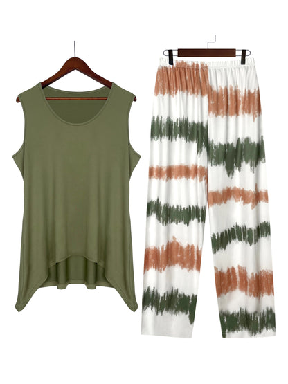 Elegantes Damen Zweiteiler Set – Blumenmuster Outfit mit Rundhals | Zweiteiliges Sommer Set 2025