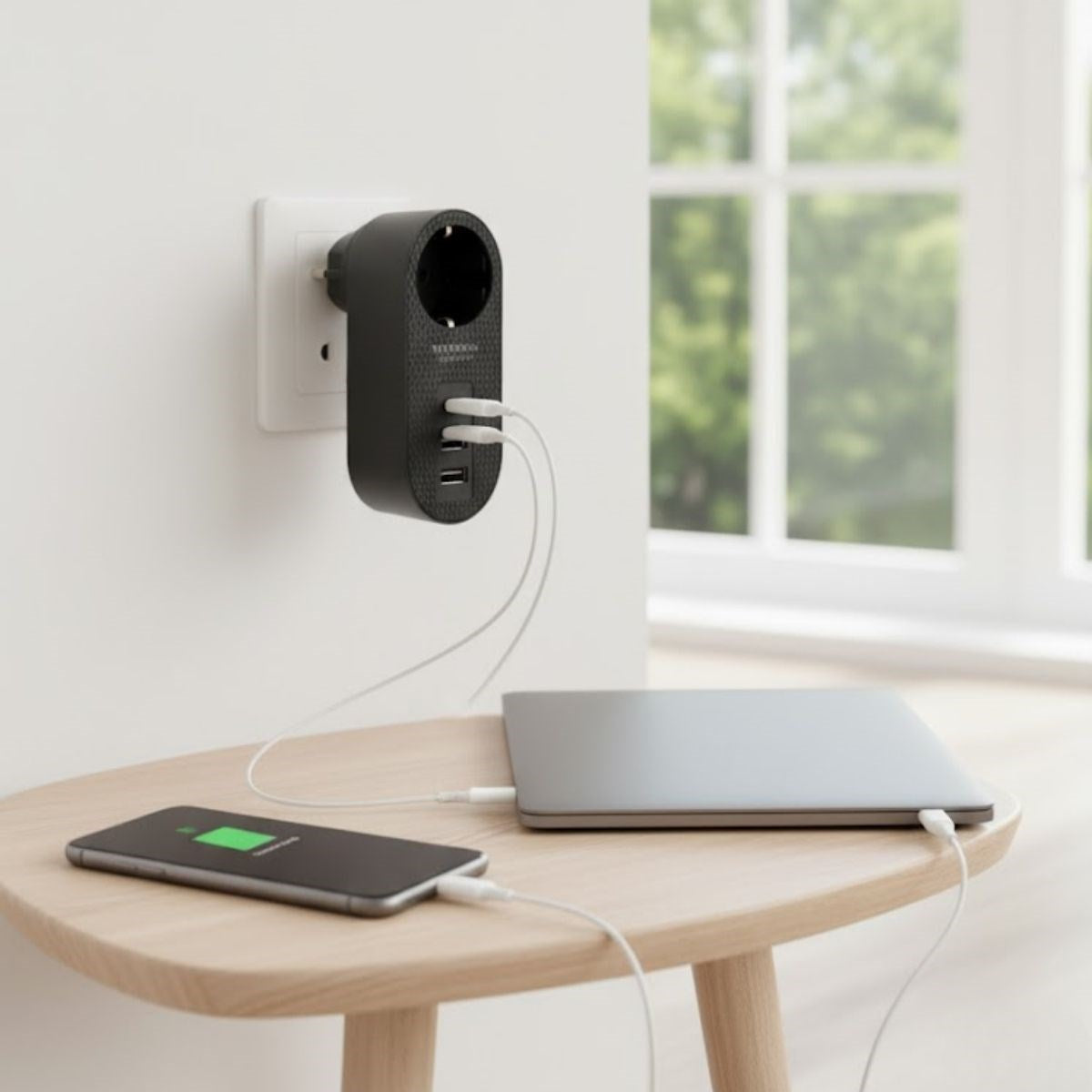 BUFFER® 2 USB,1 TYPE-C Giriþli 1'li Çocuk Korumalý,Isýya Karþý Dayanýklý 2500Watt Termal Akým Korumalý Priz