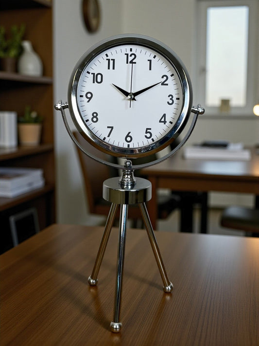 Zentime Krom Þýk Üç Ayaklý Masa Saati