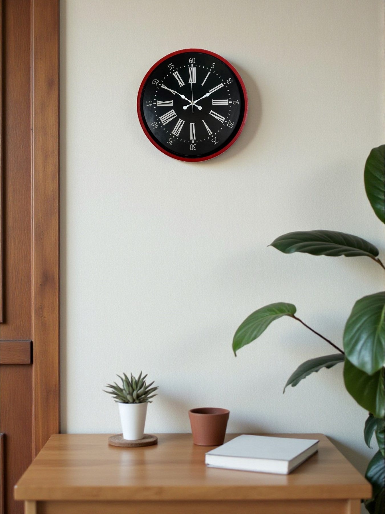 Zentime 36 Cm Kýrmýzý Dekoratif Duvar Saati