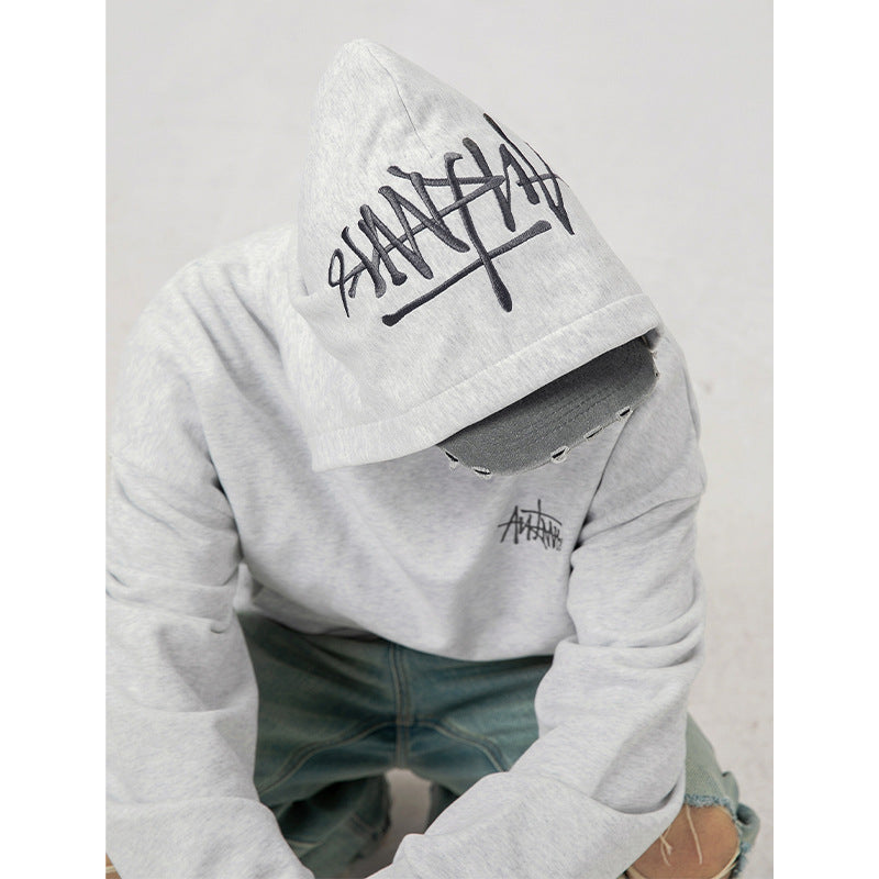 Herren Hoodie mit Handbemalten Buchstaben & Stickerei – Streetwear Kapuzenpullover 2025
