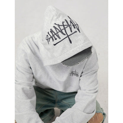 Herren Hoodie mit Handbemalten Buchstaben & Stickerei – Streetwear Kapuzenpullover 2025