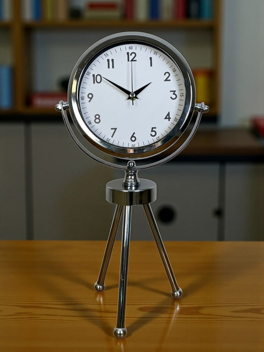 Zentime Krom Þýk Üç Ayaklý Masa Saati