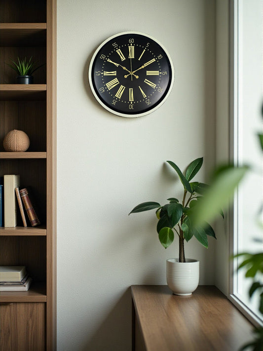 36 Cm Krem Dekoratif Duvar Saati