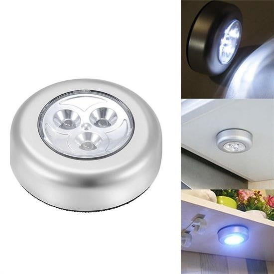 BUFFER® Kablosuz Spot Pilli Dokunmatik Led Lamba 3 Ledli Dolap Lambasý
