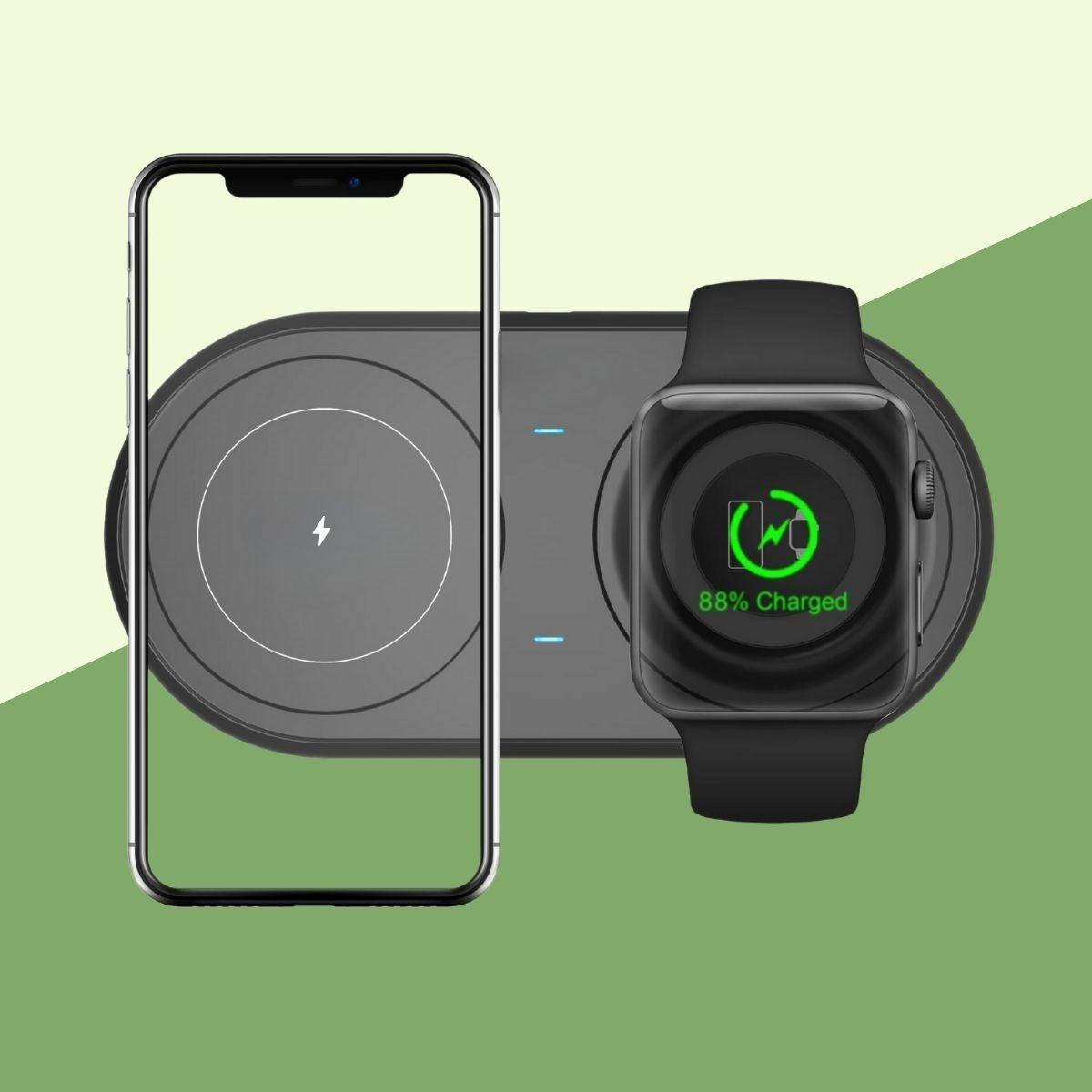 BUFFER® 2si 1arada Kablosuz Saat,Kulaklýk ve Telefon Hýzlý Þarj Etme Aparatý