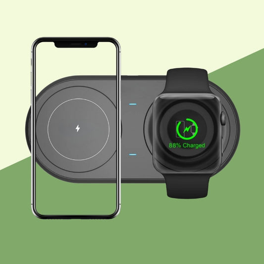 BUFFER® 2si 1arada Kablosuz Saat,Kulaklýk ve Telefon Hýzlý Þarj Etme Aparatý