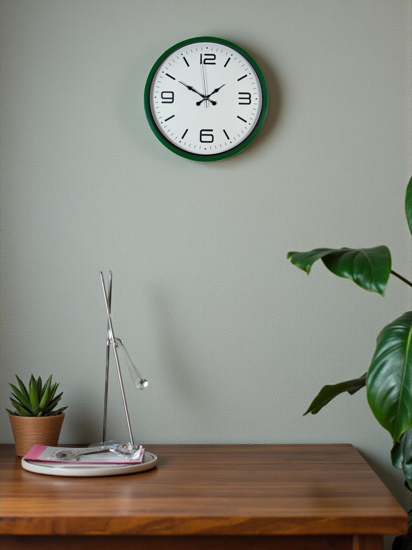 Zentime 36 Cm Yeþil Dekoratif Duvar Saati