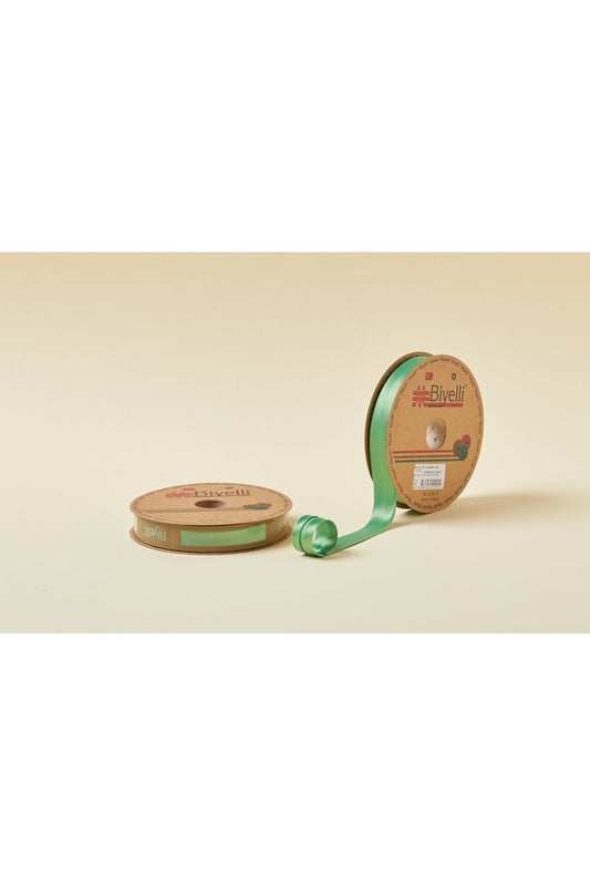 Biye Saten Katlý 026 Yeþil 2 cm 25 Metre %100 Polyester