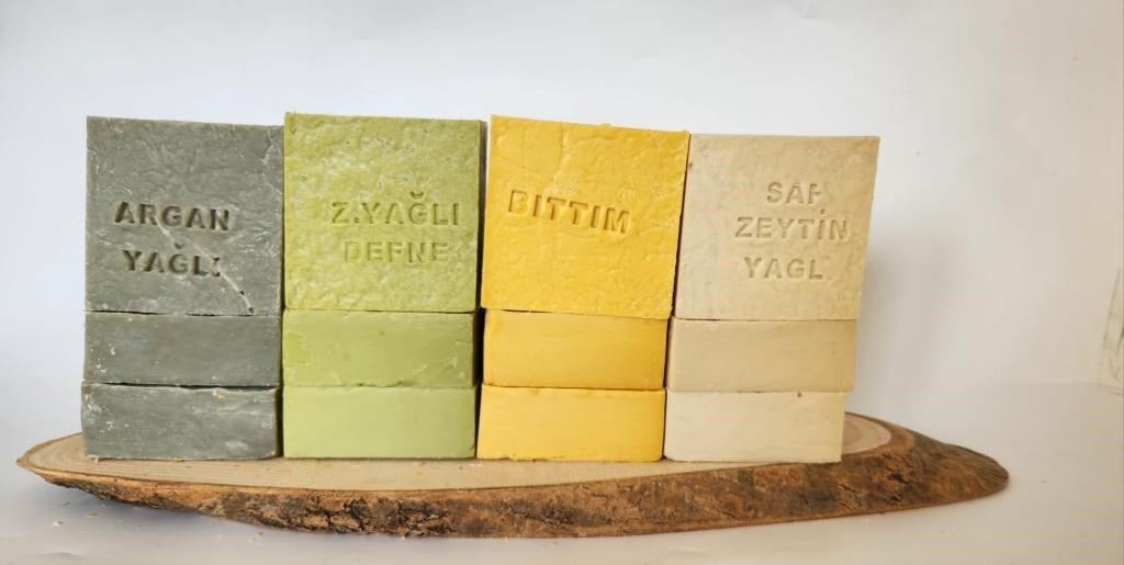 Doðal Üretim Sabunu Karýþýk (Argan-Defne-Býttým-Saf Zeytinyaðlý) 12'li Set