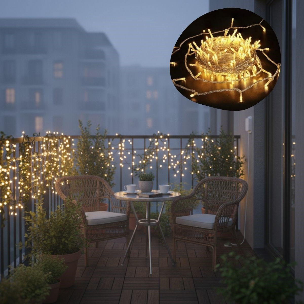 BUFFER® Günýþýðý Renk 5 Farklý Iþýk Modlu 10 Metre Eklemeli Dekor Boncuk Model Dekoratif Led