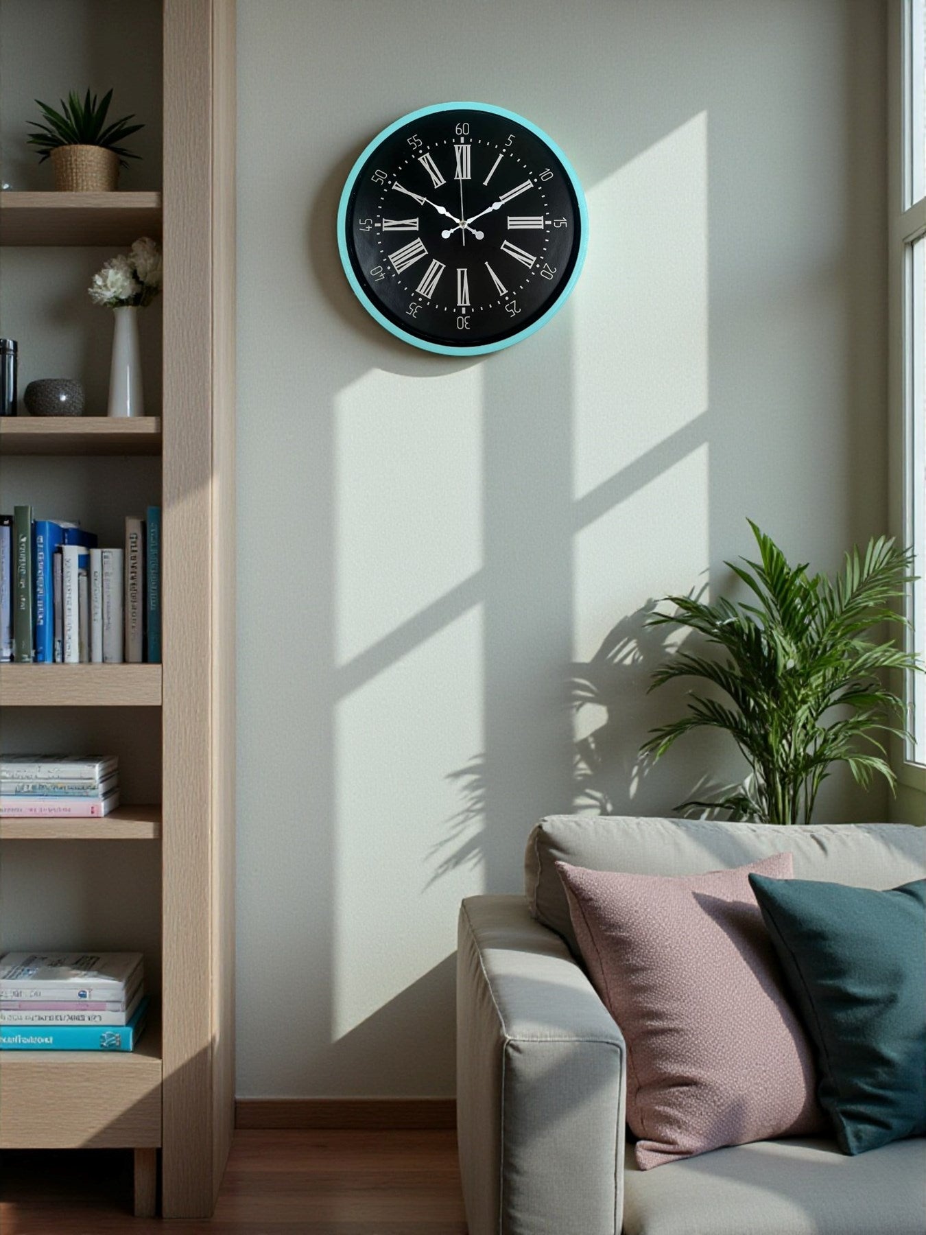 Zentime 36 Cm Turkuaz Dekoratif Duvar Saati