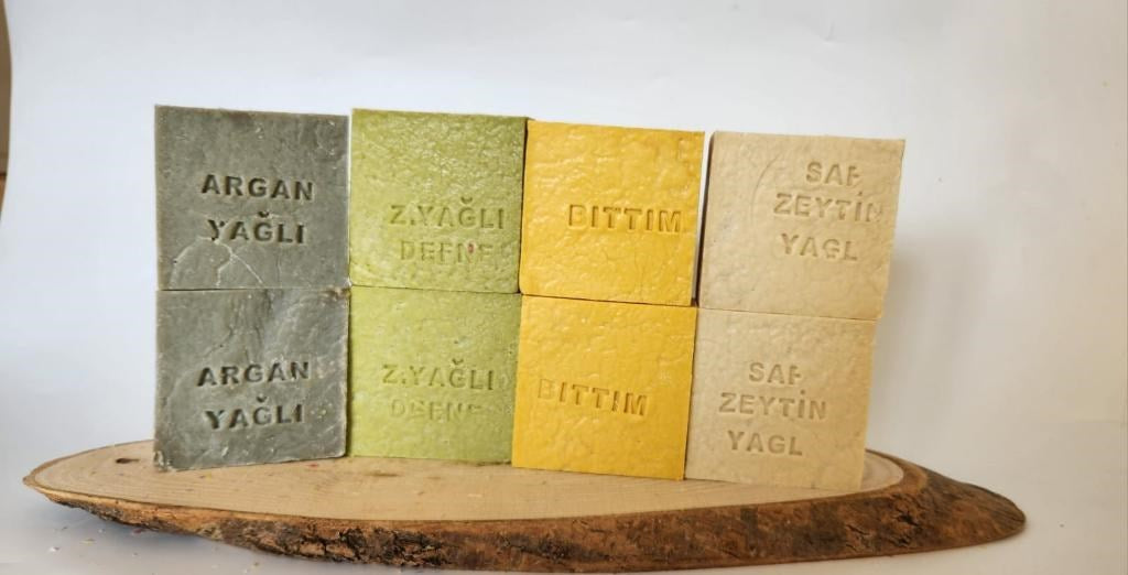 Doðal Üretim Sabunu Karýþýk (Argan-Defne-Býttým-Saf Zeytinyaðlý) 8'li Set