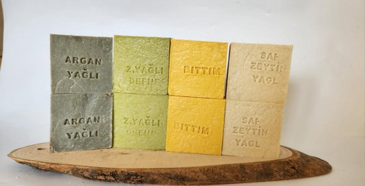 Doðal Üretim Sabunu Karýþýk (Argan-Defne-Býttým-Saf Zeytinyaðlý) 8'li Set