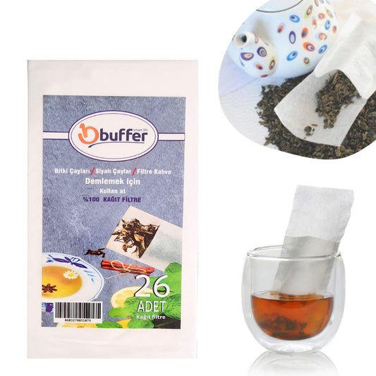 BUFFER® 26 Adet Pratik Kullan At Çay,Bitki Çayý,Filtre Kahve Demleme Poþeti Süzgeci