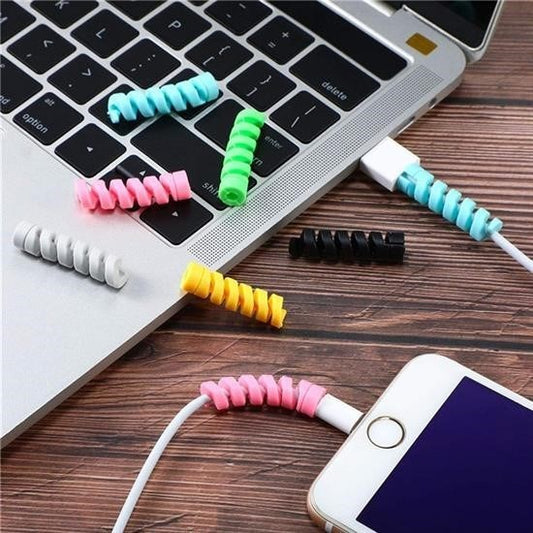 BUFFER® 4lü Apple, Android Þaj Kablosu Koruyucu Silikon Spiral Yay Aparat