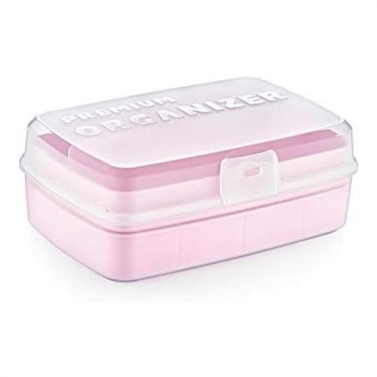 BUFFER® 12 Bölmeli Çok Amaçlý Taký Toka Kutusu Dikiþ Kutusu Kapaklý Organizer Kutusu Bölmeli Kutu