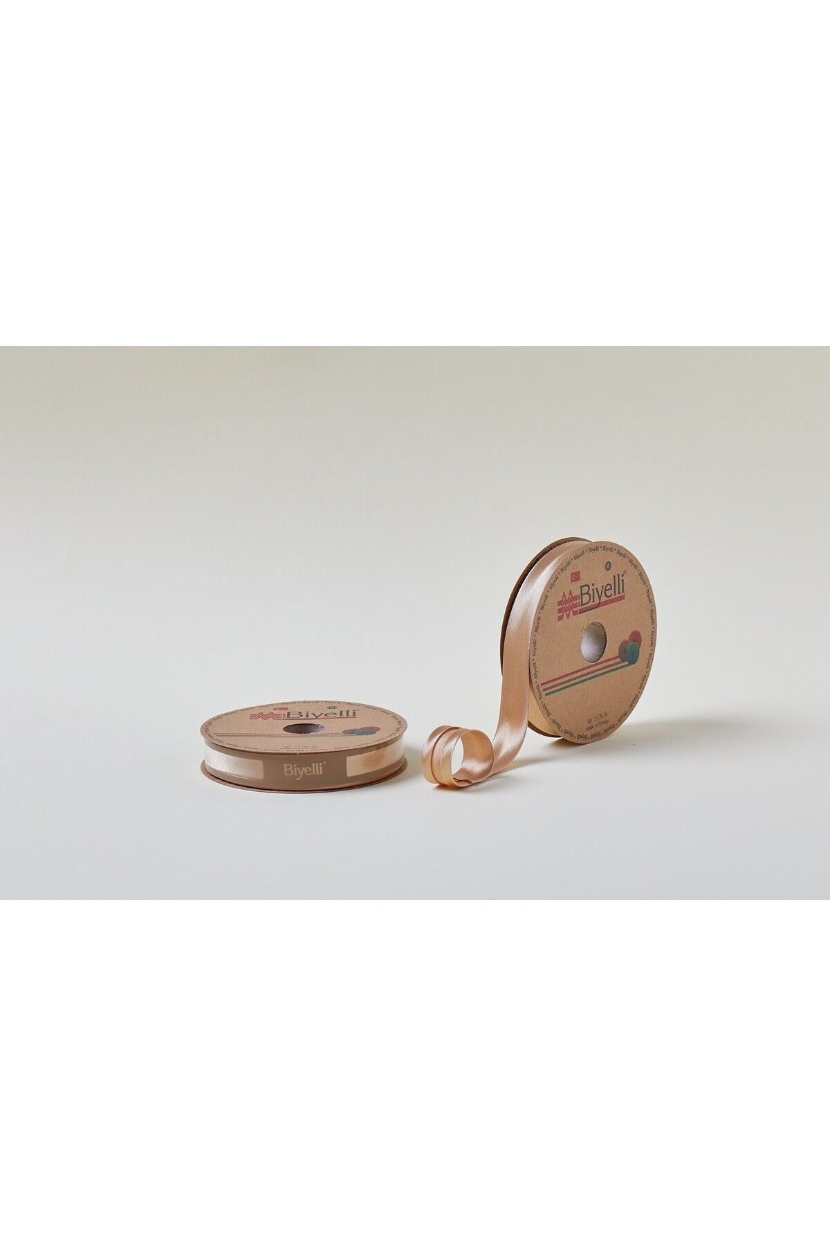 Biye Saten Katlý 080 Koyu Bej 2 cm 25 Metre %100 Polyester