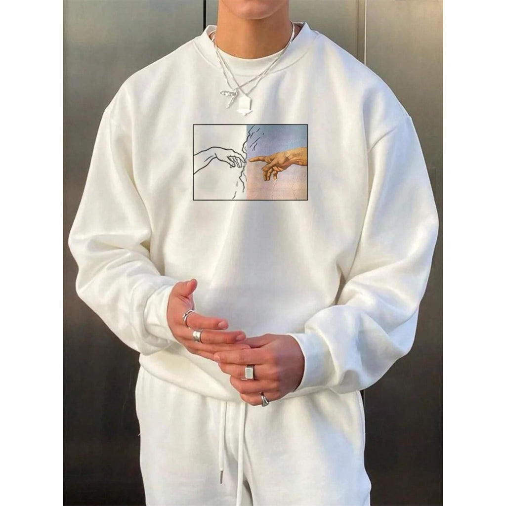 UnisexSweatshirt – Street Style, Handbedruckt, Lässig