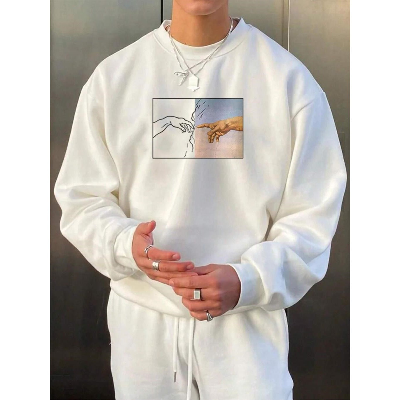 UnisexSweatshirt – Street Style, Handbedruckt, Lässig