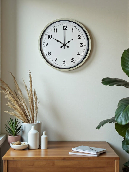 Zentime 36 Cm Krem Dekoratif Duvar Saati