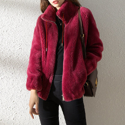 Damen Cardigan – Doppeltes Fleece, Wärmend mit Hohem Kragen | Pullover & Strickjacke 2025