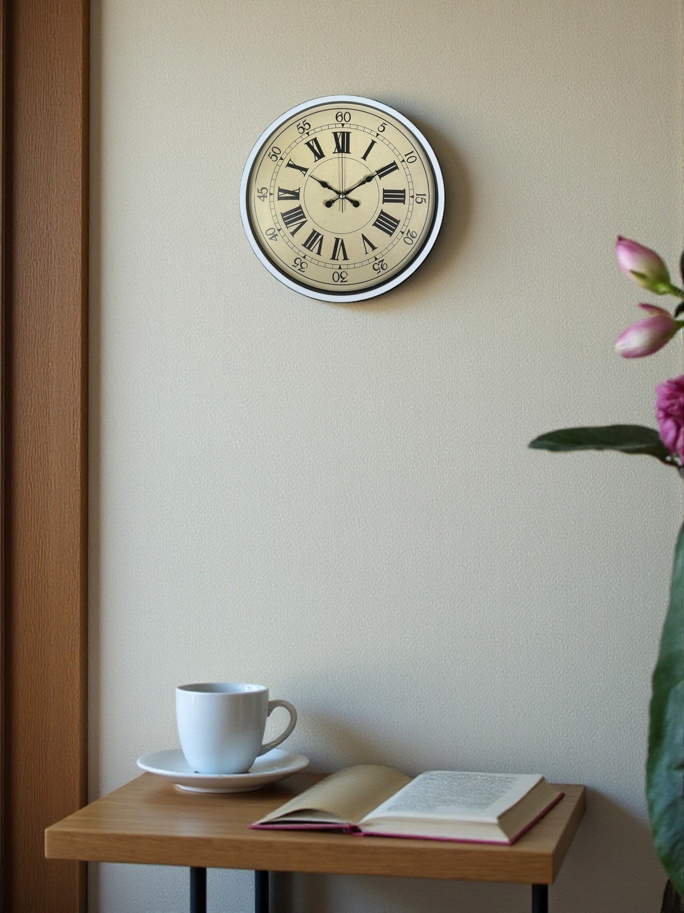 Zentime 36 Cm Beyaz Dekoratif Duvar Saati